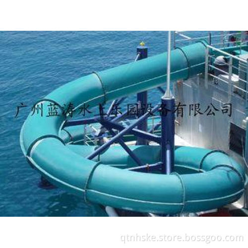 Blue Closed Tube Water Slide Fiber Glass Spiral Water Slide